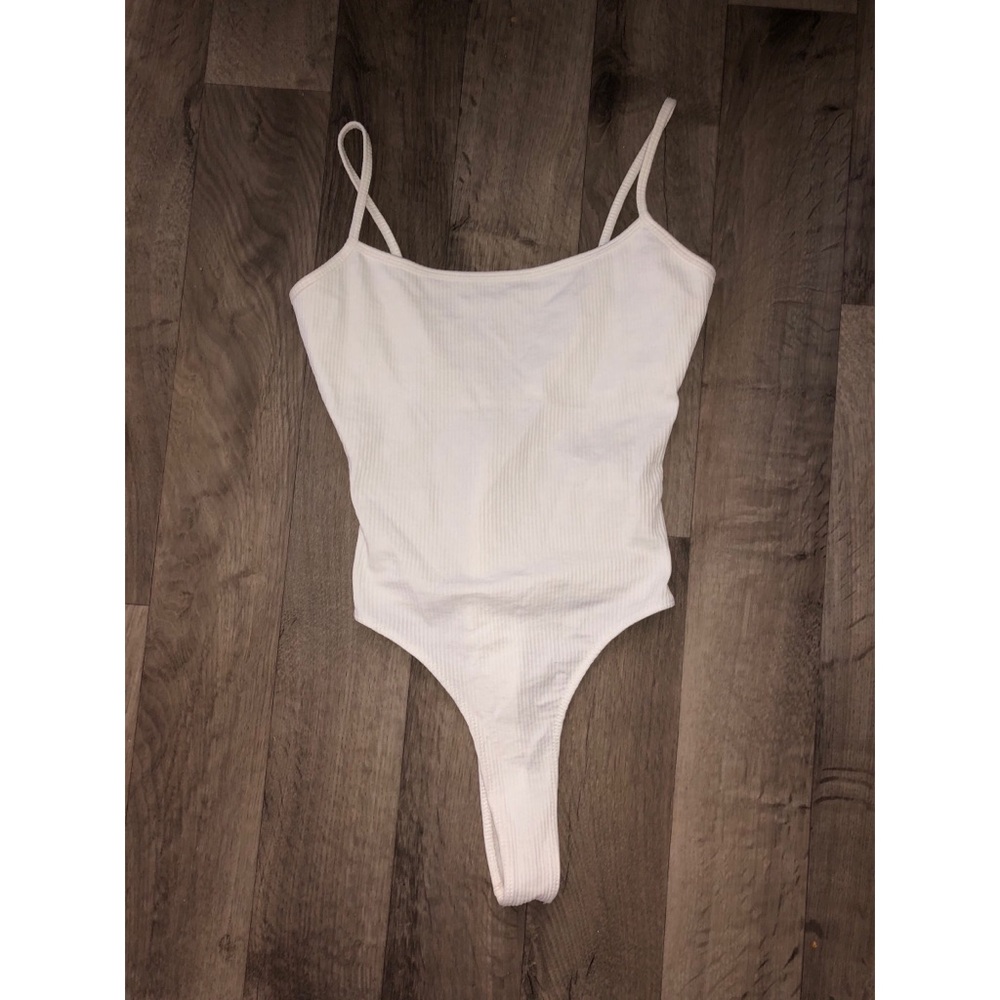 White Ribbed Bodysuit